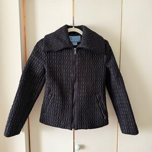 Nine West Black Quilted Women's Jacket Puffer Winter Crop Jacket Night Out